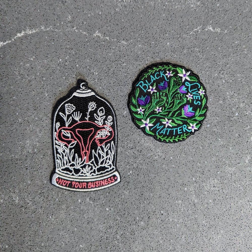 2-PACK Patches BLM Feminist Punk Battle Jacket Embroidered Leftist